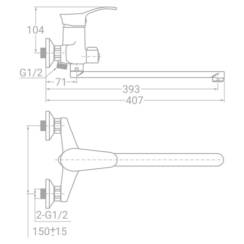 Смеситель для ванны Tau SE-2C245C - 3