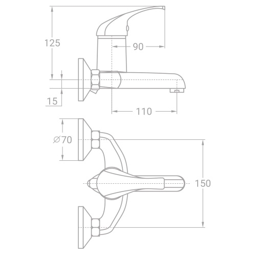 Смеситель для ванны Tau TN-1C142C - 3