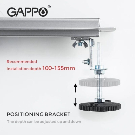 Трап для душу GAPPO 1000x70 мм, нержавіюча сталь G810007-4 - 4