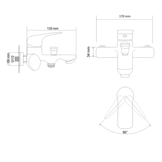 Смеситель для ванны RJ Flora (RBZ072-3) - 2