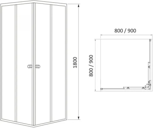 Душовий кут RJ Velum 90x90 см сатин (90RZ082) - 2