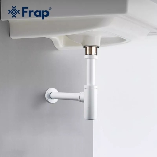 Сифон для раковины Frap под донный клапан, латунь, белый F82-6 - 2