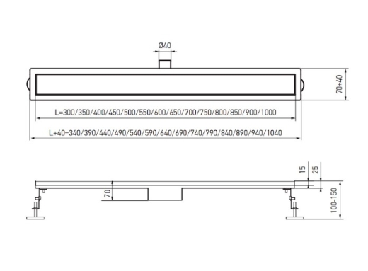 Душовий трап Koer FD29-70x700 (KR3278) - 4