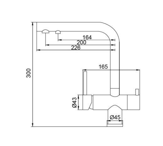 Смеситель для кухни с выходом для питьевой воды KOER KB-72001-01 (KR3391) - 9