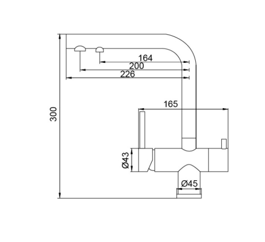 Смеситель для кухни с выходом для питьевой воды KOER KB-72001-07 (KR3393) - 11