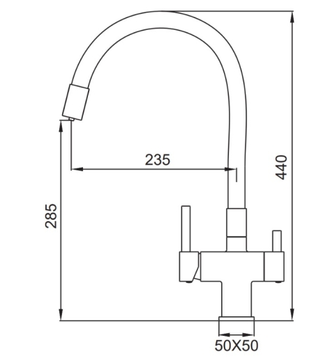 Смеситель для кухни Koer KB-72023-01 с выходом для питьевой воды (KR5008) - 11