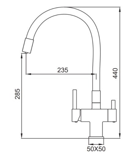 Смеситель для кухни Koer KB-72023-07 с выходом для питьевой воды (KR5010) - 8