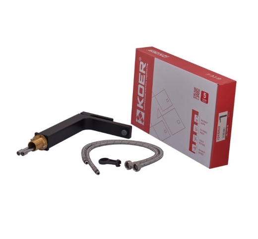 Смеситель для умывальника Koer KB-11009-05 высокий, черный (KR3501) - 6
