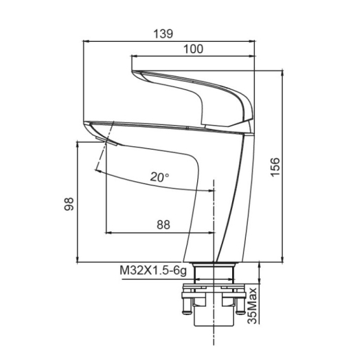 Смеситель для умывальника Koer KB-10008-01 хром (KR3470) - 8