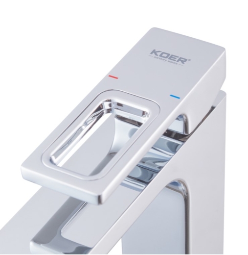 Смеситель для умывальника Koer KB-11009-01 высокий, хром (KR3500) - 3
