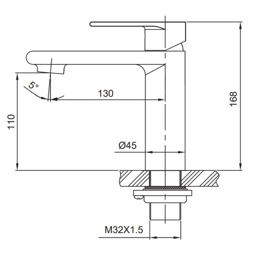 Смеситель для умывальника Koer KI-10015-02 нерж (KR4781) - 8