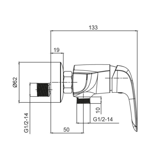 Змішувач для душу Koer KB-30008-01 хром (KR3474) - 7