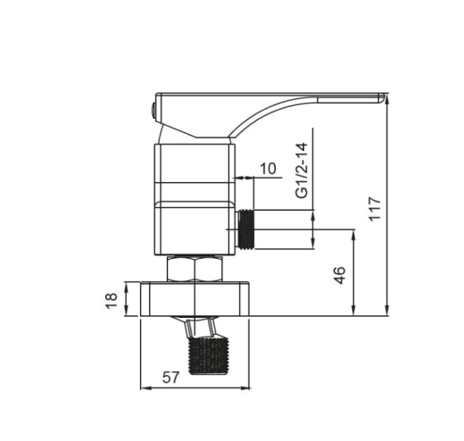 Змішувач для душу Koer KB-30010-01 хром (KR3486) - 7