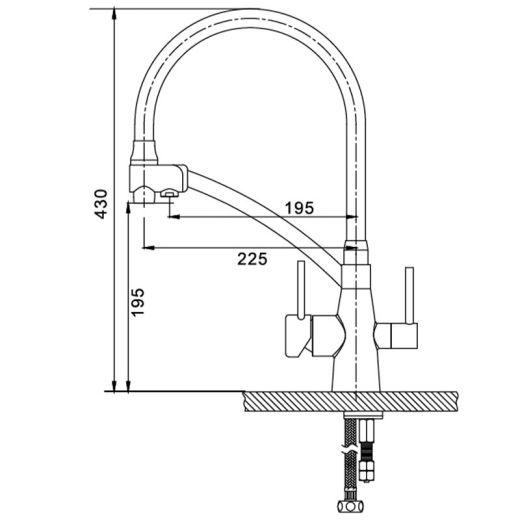 Кухонный смеситель KOER KB-72003-07 (KR3377) - 8