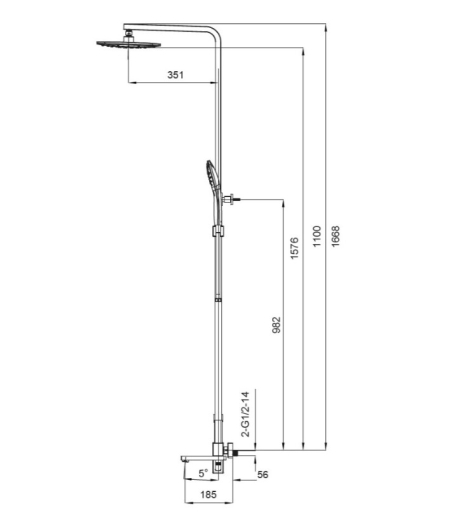 Душова система Koer KB-56009-01 хром (KR3506) - 10