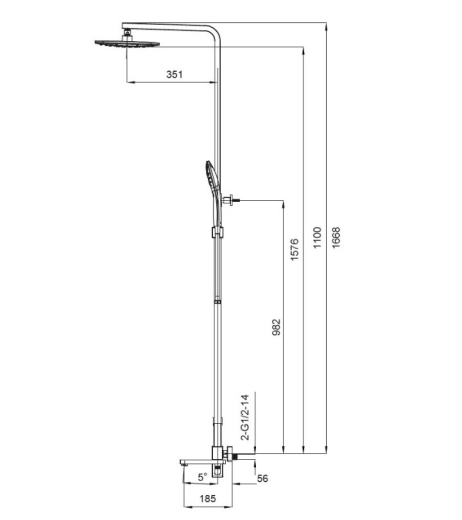 Душова система Koer KB-56009-05 чорний (KR3507) - 10