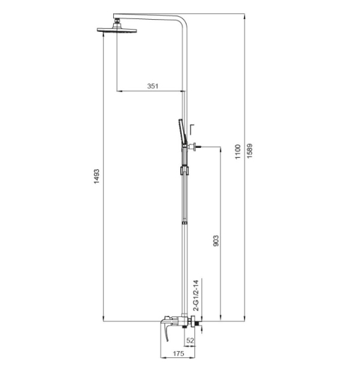 Душова система Koer KB-58007-01 хром (KR3462) - 10