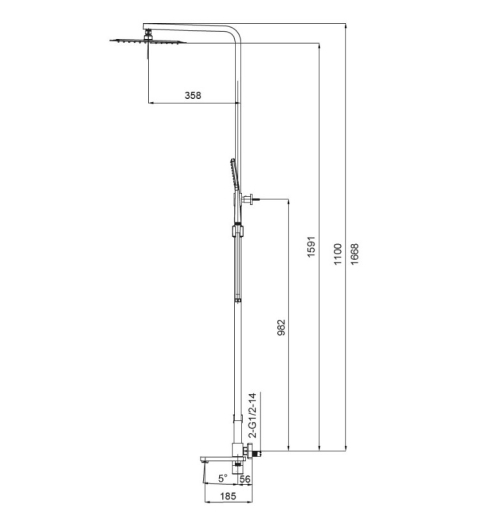Душова система Koer KB-56010-01 хром (KR3494) - 10