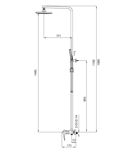Душова система Koer KB-58007-05 чорний (KR3463) - 10