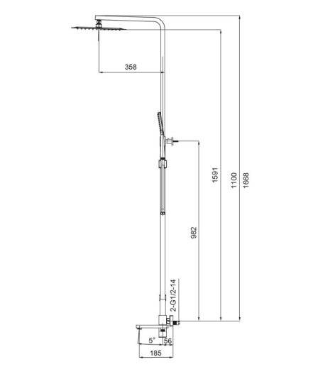 Душова система Koer KB-56010-05 чорний (KR3495) - 10