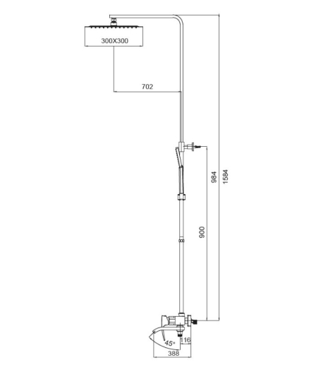 Душова система Koer KB-56007-05 чорний (KR3461) - 10