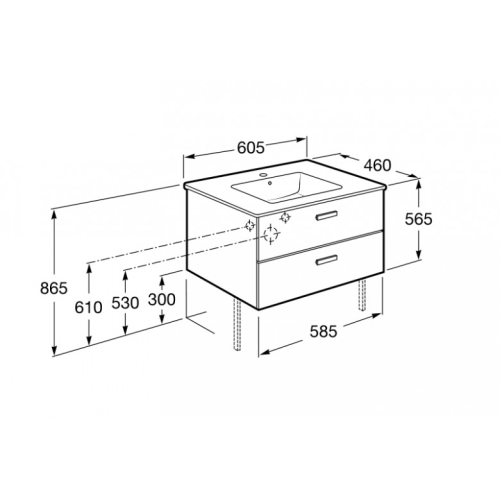 Тумба с умывальником подвесная Roca Victoria Basic 60 см A855854422 - 2