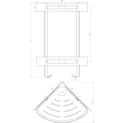 Полка двойная угловая Globus Lux BQ9422 9694900304195980 - 4