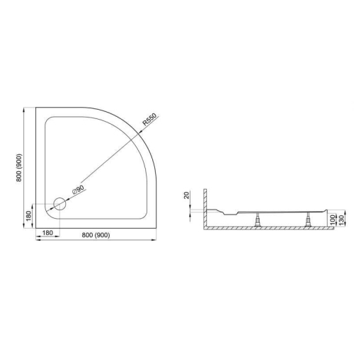 Панель для піддона Polimat Standard 80х80 STANDARD510 - 2