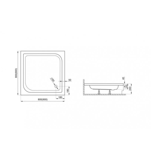 Душовий піддон Polimat Tako 90x90 TAKO319 - 2