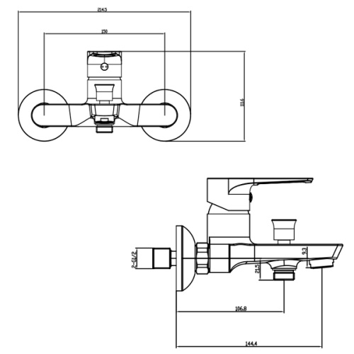 Смеситель для ванны Corso Liri DF-1C140C - 5