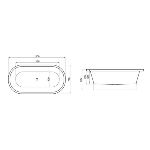 Ванна акриловая Polimat Amona New 150x75 AMONANEW415 - 2