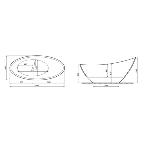 Ванна акриловая Polimat Zoe 180x80 ZOE407 - 2
