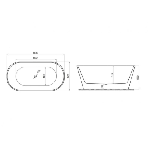 Ванна акриловая Polimat Uzo 160x80 UZO436 - 2