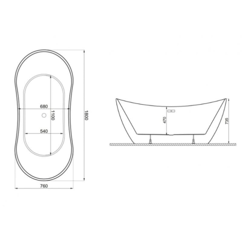Ванна акриловая Polimat Abi 180x80 ABI44 - 2