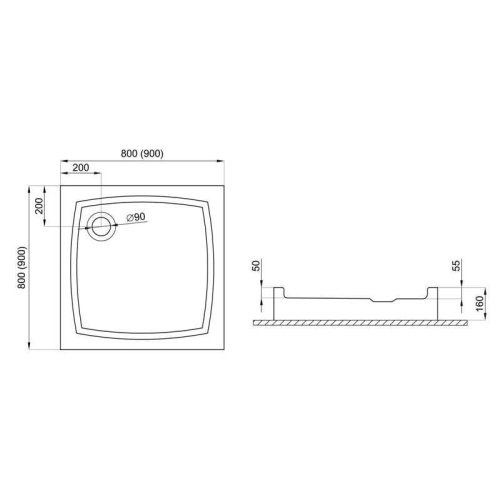 Душевий піддон Polimat Patio 90х90 PATIO733 - 2