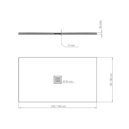 Душевий піддон Polimat Perfetto 140x80 PERFETTO463 - 2