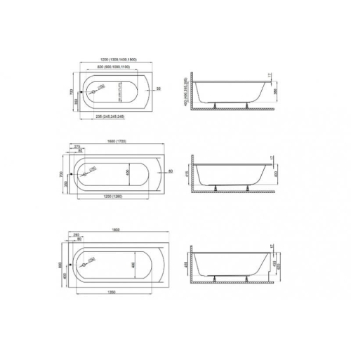 Ванна акрилова Polimat Classic Slim 180x80 CLASSICSLIM439 - 2