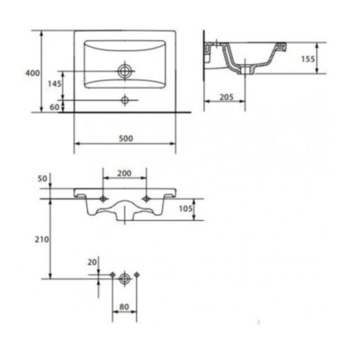 Тумба з умивальником Cersanit 567 MELAR COMO 50 UN509-004 - 3