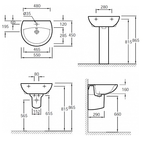Умивальник Jacob Delafon Patio E4158NG-00 - 2