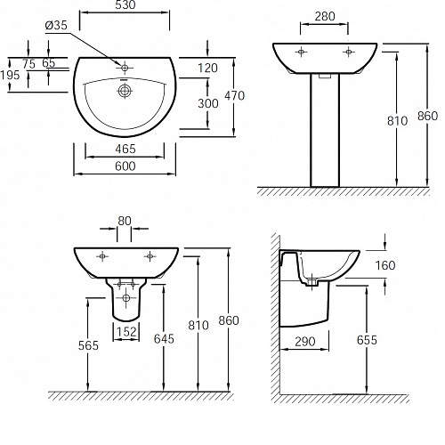 Умивальник Jacob Delafon Patio E4159NG-00 - 2