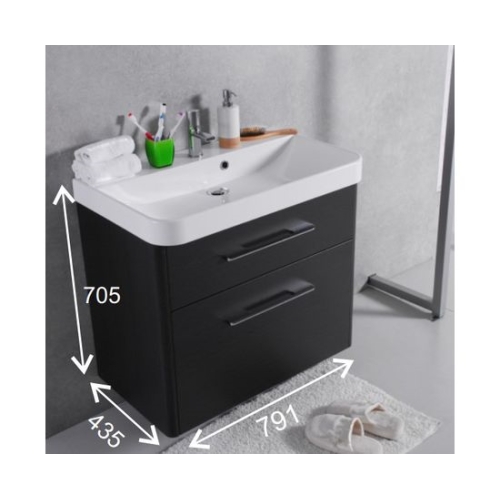 Тумба Fancy Marble Devon 80 с умывальником Carla 800C, Devon 80  (ШН-Carla 800 +  3508101) - 2