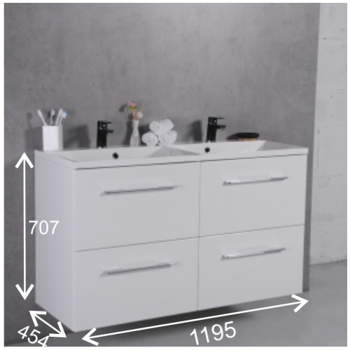 Тумба Fancy Marble Cuba 120 з умивальником Amelia 1200D, Cuba 120 (ШН-Am1200D + 0712201)-2 - 3