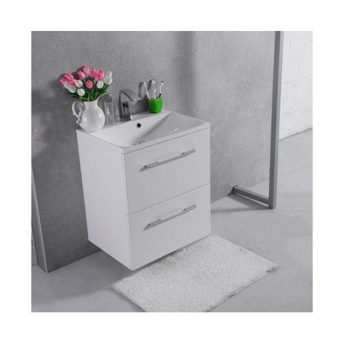 Тумба Fancy Marble Santorini 60 с умывальником Amelia 600C, ШН-Ам600 + 0706101 - 1