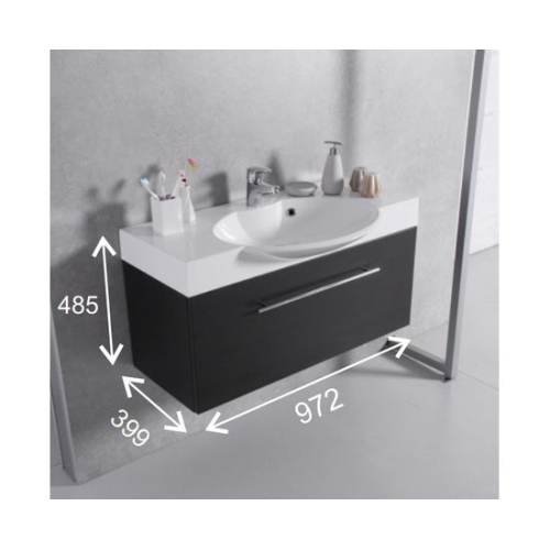 Тумба Fancy Marble Sumatra 980 з умивальником Carme 980, Sumatra 980 (ШН-980 + 3410101) - 2