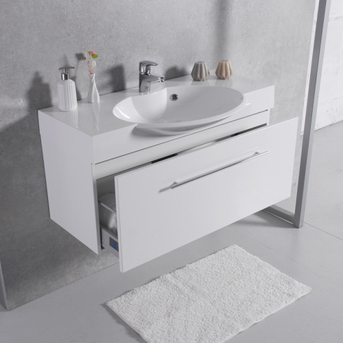 Тумба Fancy Marble Sumatra 980 з умивальником Carme 980, Sumatra 980 (ШН-980 + 3410101) - 3