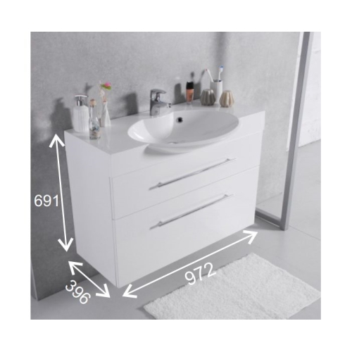 Тумба Fancy Marble Sumatra 2 с умывальником Carme 980C, Sumatra 2  (ШН-309 +  3410101) - 2