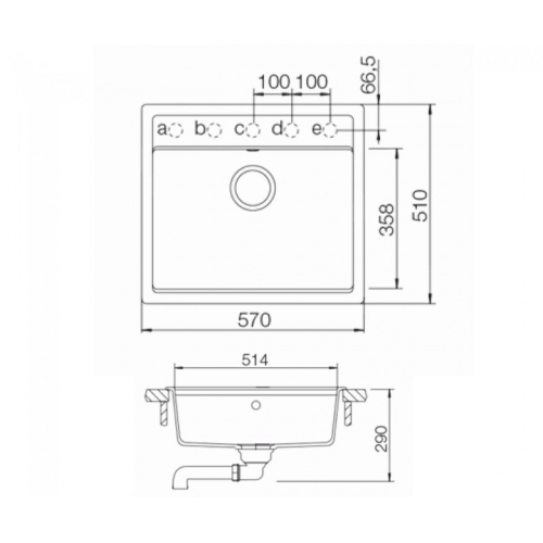 Кухонна мийка Borgio 570х510 Q-570X510 GRAFIT - 2