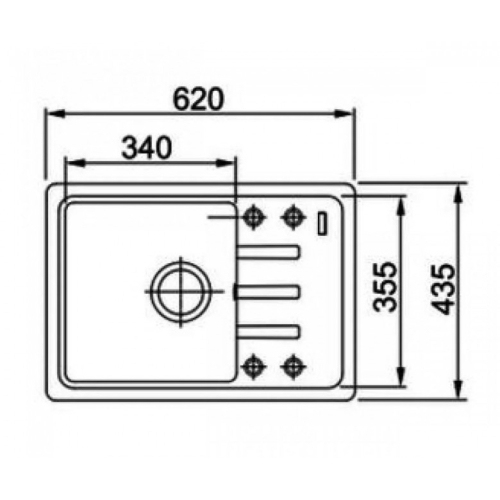Кухонна мийка Borgio 620x435 PRC-620х435 WHITE - 2