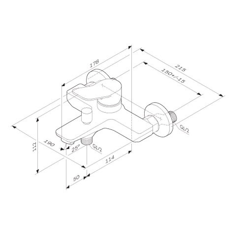 Смеситель для ванны/душа AM.PM X-Joy белый F85A10033 - 2