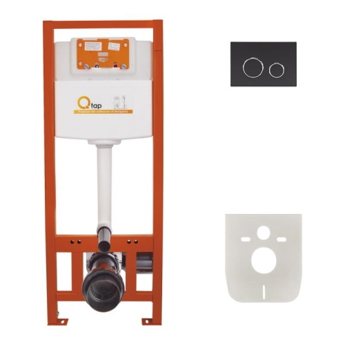 Набор инсталляция 4 в 1 Qtap Nest ST  с круглой панелью смыва QT0133M425M11V1146MB - 1